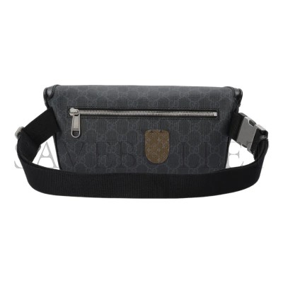 GUCCI GG LARGE CANVAS WITH LEATHER TRIM FANNY 733240 (22*15*4cm)